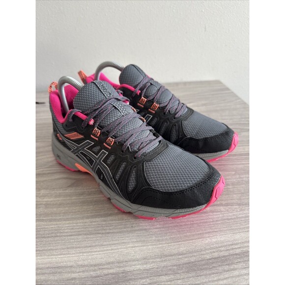 ASICS Gray And Pink Women’s Gel Venture Running Trail Shoes Size 9.5 Wide - Picture 2 of 11